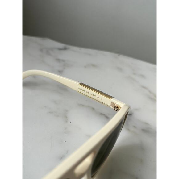 NEW Gucci GG1188S Ivory Gold Logo Aviator Sunglasses